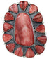 Large Statement Jewelry Red Oyster Shell Ring Size 7-1/4 BW72959